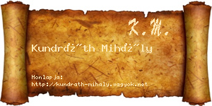 Kundráth Mihály névjegykártya