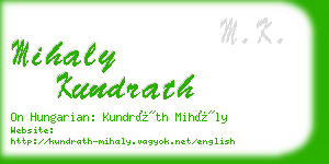 mihaly kundrath business card